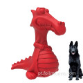 Brinquedos interativos para cães em borracha natural em forma de dinossauro Squeak